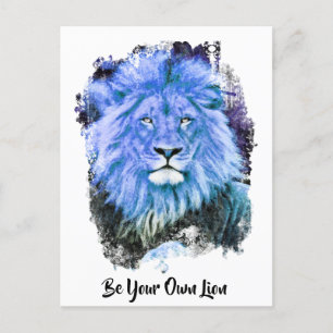 Carte Postale *~* Art AP23 Peinture Artistique LION BLEU