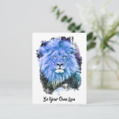 Carte Postale *~* Art AP23 Peinture Artistique LION BLEU (Debout devant)