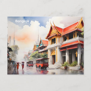 Carte Postale art aquarelle Bangkok