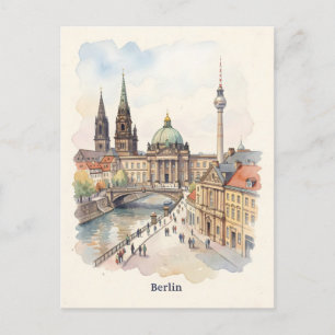 Carte Postale art aquarelle de Berlin