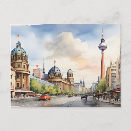 Carte Postale art aquarelle de Berlin (Devant)