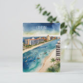 Carte Postale art aquarelle de Cancun (Debout devant)