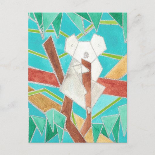 Carte Postale Art aquarelle de koala (Devant)