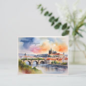 Carte Postale art aquarelle de Prague (Debout devant)