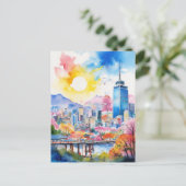 Carte Postale Art aquarelle de voyage en Corée du Sud (Debout devant)