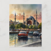 Carte Postale art aquarelle Istanbul (Devant)