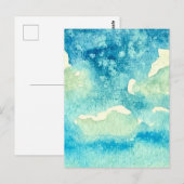 Carte Postale Art Aquarelle Nuages (Devant / Derrière)