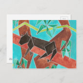 Carte Postale Art aquarelle Panther (Devant / Derrière)