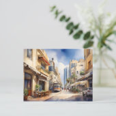 Carte Postale art aquarelle Tel Aviv (Debout devant)