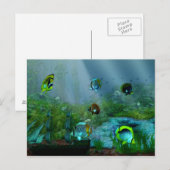 Carte Postale Art Aquraium de réservoir de poisson (Devant / Derrière)