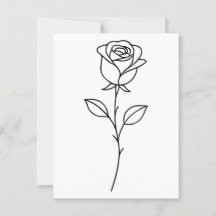 Art botanique minimaliste de rose en ligne
