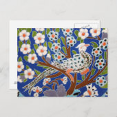 Carte Postale Art Carrelage Peacock Floral (Devant / Derrière)