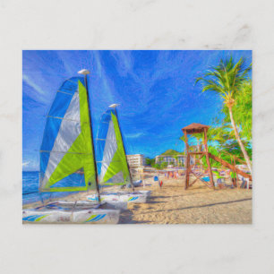 Carte Postale Art catamaran de Sainte-Lucie