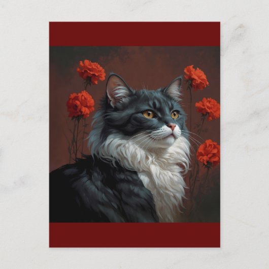 Carte Postale art chat (Devant)