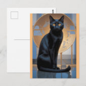 Carte Postale art chat (Devant / Derrière)