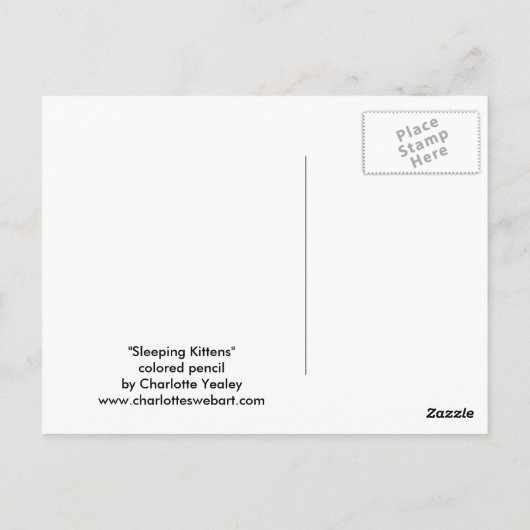 Carte postale Art Chat Chatons (Dos)