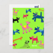 Carte postale Art : Chiens fous (Devant / Derrière)