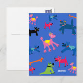 Carte postale Art : Chiens fous (Devant / Derrière)