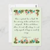 Carte Postale Art chrétien cool - 1 Corinthiens 13:4-5 (Devant / Derrière)