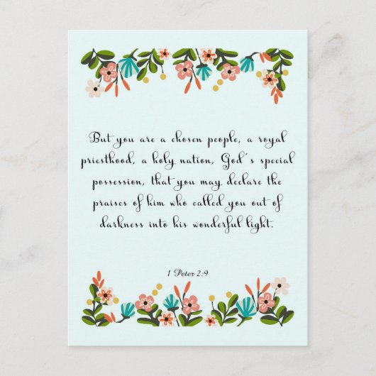 Carte Postale Art chrétien cool - 1 Pierre 2:9 (Devant)