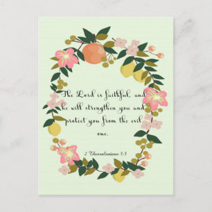 Carte Postale Art chrétien cool - 2 Thessaloniciens 3:3