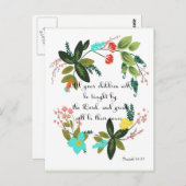 Carte Postale Art chrétien cool - Ésaïe 54:13 (Devant / Derrière)