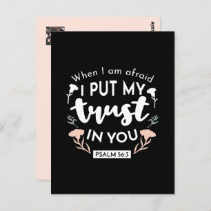 Carte Postale Art chrétien floral foncé - Psaume 56:3