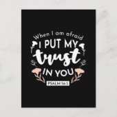 Carte Postale Art chrétien floral foncé - Psaume 56:3 (Devant)