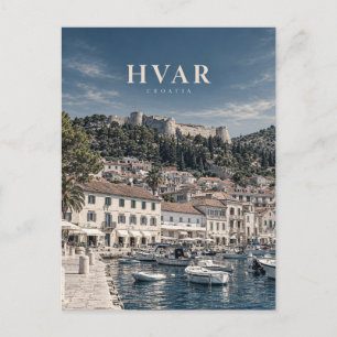 Carte Postale Art cinématique monochrome de la ville de Hvar