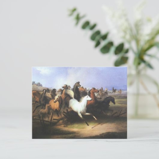Carte Postale Art Classique Chevaux de course (Debout devant)
