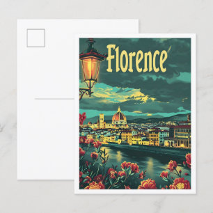 Carte Postale Art classique Florence Italie Vintage voyage rétro