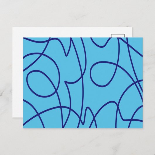 Carte Postale Art contemporain en bleu (Devant / Derrière)