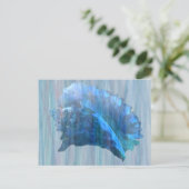 Carte Postale Art Coquillage bleu Conch (Debout devant)