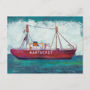 Carte Postale Art côtier Nantucket Lightship