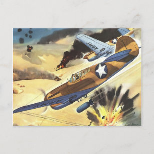 Carte Postale Art couleur de l'avion de l'aviation vintage