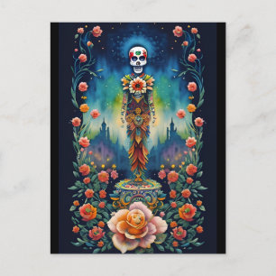 Carte Postale Art crâne de sucre - Dia de los Muertos