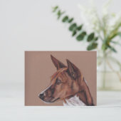 Carte postale Art crayon de couleur Basenji (Debout devant)