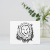 Carte postale Art crayon Lion (Debout devant)