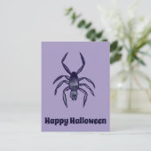 Carte Postale Art d'araignée violette d'Halloween effrayant      (Debout devant)