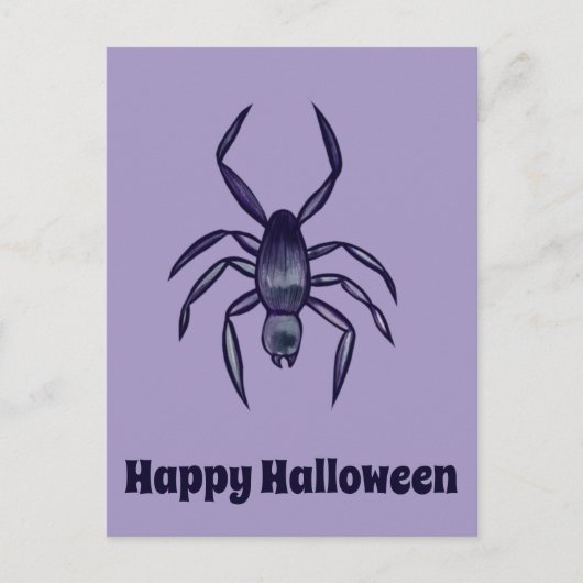 Carte Postale Art d'araignée violette d'Halloween effrayant      (Devant)