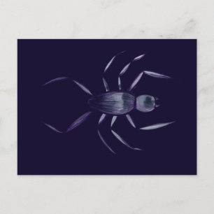 Carte Postale Art d'araignée violette d'Halloween effrayant
