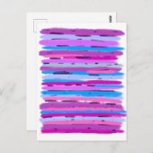 Carte Postale Art de bandes violettes et bleues (Devant / Derrière)