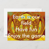 Carte Postale Art de baseball jaune doré Imprimer (Devant / Derrière)