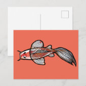 Carte Postale Art de bassin de Koi Kois Conceptions de carpes ca (Devant / Derrière)
