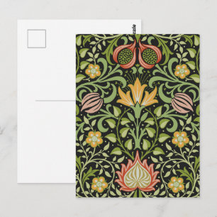 Carte Postale Art de carreaux floraux persans noirs de William M