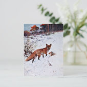 Carte Postale Art de chasse Red Fox (Debout devant)