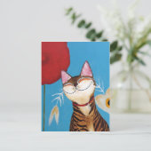 Carte Postale art de chat - fleur kenzo (Debout devant)