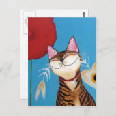 Carte Postale art de chat - fleur kenzo (Devant / Derrière)