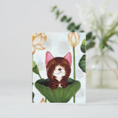 Carte Postale art de chat - Morning Cat (Debout devant)