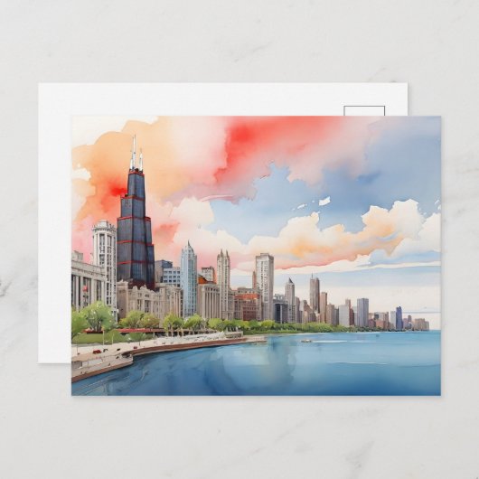 Carte Postale Art de Chicago (Devant / Derrière)